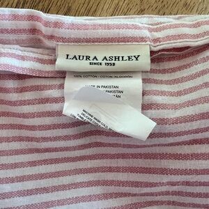 Laura Ashley Blush and White Striped Textile pillow shams set of 2 seersucker